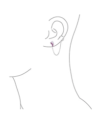 Bling Jewelry Double Piercings Chain Ear Cuff Cartilage Earlobe Stud Cz Butterfly Earrings Sterling Silver