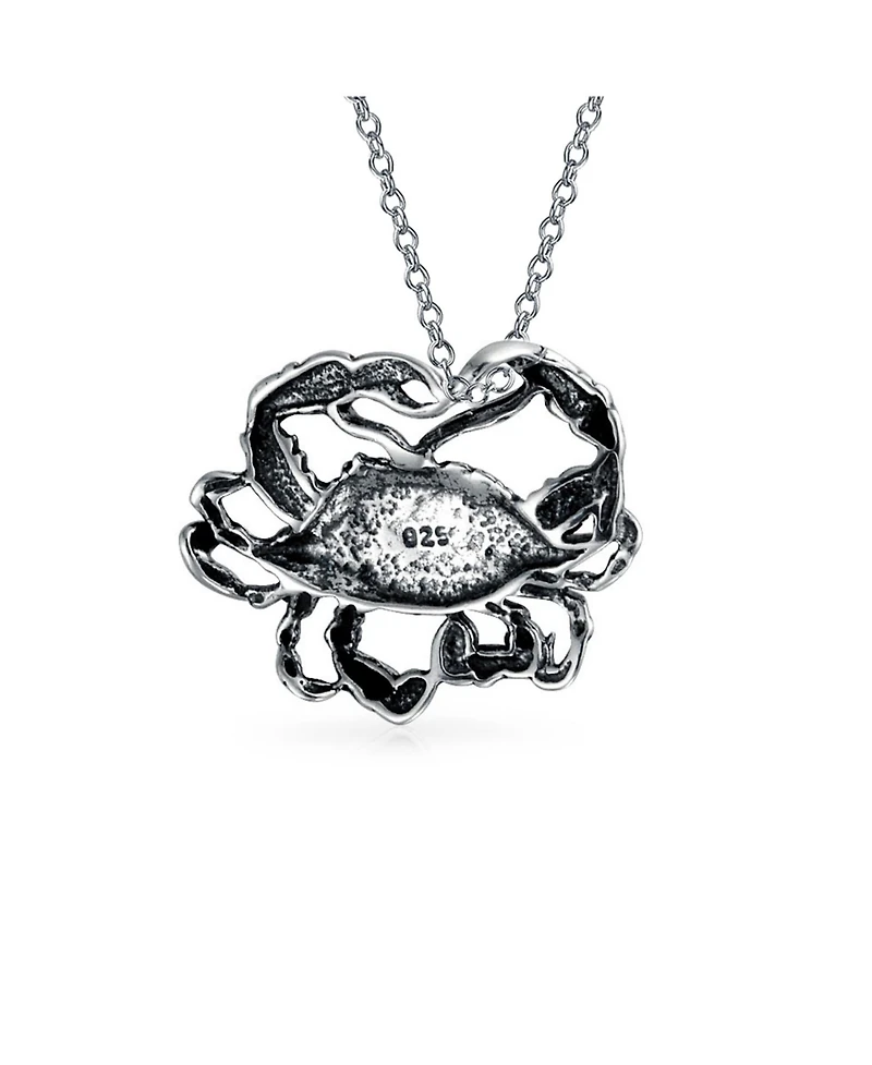 Bling Jewelry Crab Zodiac Pendant Necklace Cancer Sign Astrology Horoscope Oxidized .925