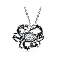 Bling Jewelry Crab Zodiac Pendant Necklace Cancer Sign Astrology Horoscope Oxidized .925