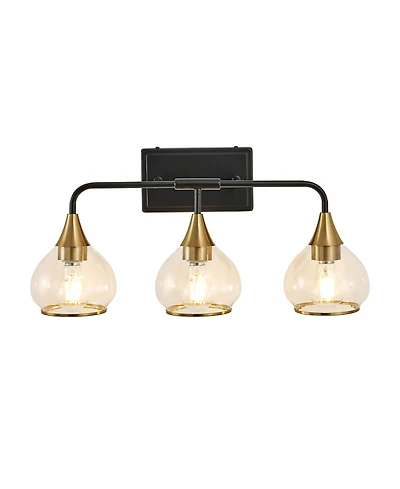 Busdays 23 Inch Modern 3 Light Vanity Wall Sconce and Bathroom Light Fixture Glass Shades Industrial Wall Mount for Mirror Vanity Living No Bulb