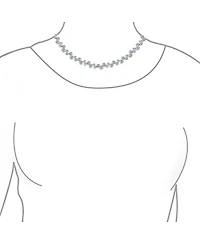 Bling Jewelry Modern Bride Zig Zag Cocktail Cz Round Bubble Bezel Set Zirconia Tennis Necklace 16 Inch