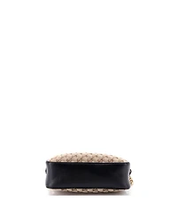 Pre-Owned Gucci Small Gg Marmont Shoulder Bag Diagonal Quilted Gg Canvas with Leather