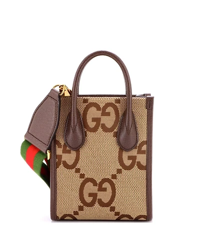 Pre-Owned Gucci Mini Vertical Tote Jumbo Gg Canvas