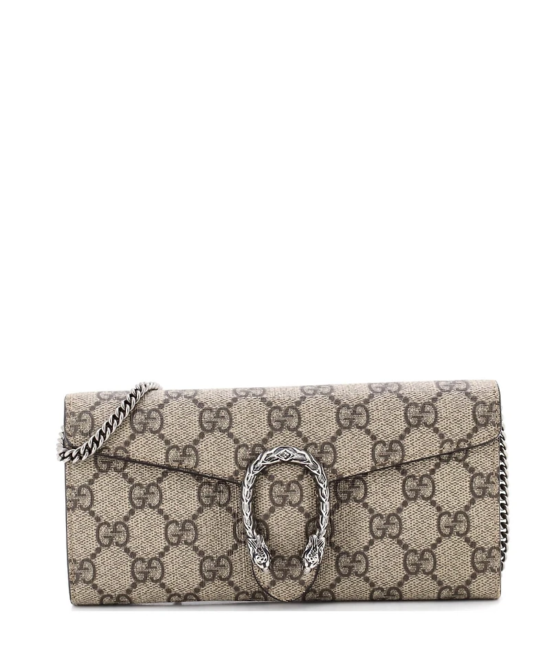 Pre-Owned Gucci Long Dionysus Chain Wallet Gg Coated Canvas