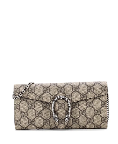 Pre-Owned Gucci Long Dionysus Chain Wallet Gg Coated Canvas