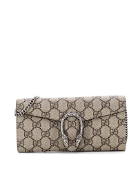 Pre-Owned Gucci Long Dionysus Chain Wallet Gg Coated Canvas