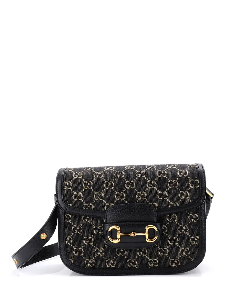Pre-Owned Gucci Small Horsebit 1955 Shoulder Bag Gg Denim
