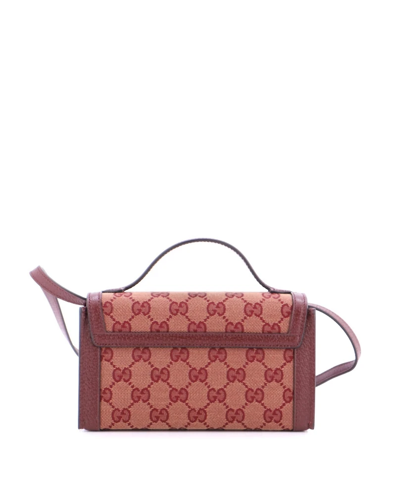 Pre-Owned Gucci Mini Padlock Top Handle Bag Gg Canvas with Leather