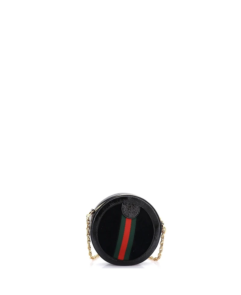 Pre-Owned Gucci Mini Ophidia Round Shoulder Bag Suede