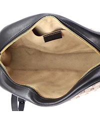 Pre-Owned Gucci Small Gg Marmont Shoulder Bag Diagonal Quilted Gg Canvas with Leather