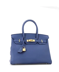 Pre-Owned HERMES Birkin 30 Handbag Clemence with Gold Hardware