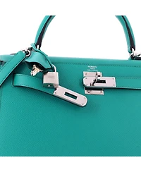 Pre-Owned HERMES Kelly 28 Handbag Epsom with Palladium Hardware