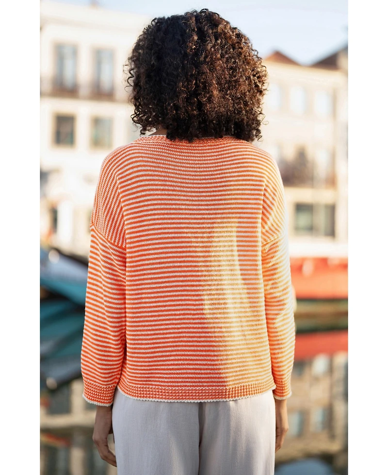 Yumi Women's Knitted Stripe Relaxed Jumper