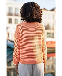Yumi Women's Knitted Stripe Relaxed Jumper