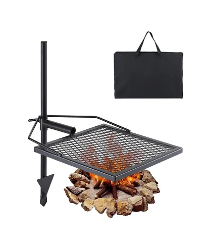 Cozito Swivel Campfire Grill, 26.6 x 16 x 28 inches Steel Grate with Adjustable Height