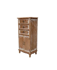 Streamdale Furniture Rustic Wooden Storage Cabinet with Cutout Door and 3 Drawers