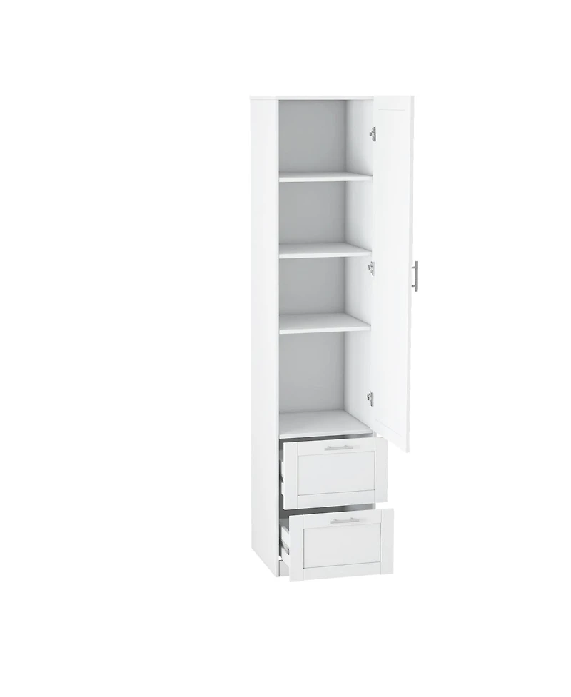 Streamdale Furniture Tall Freestanding Kitchen Pantry Cabinet with One Door and Two Drawers