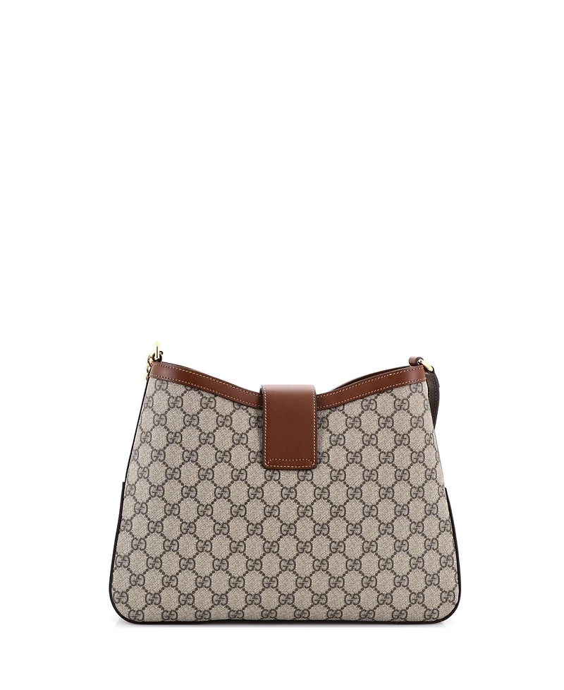 Pre-Owned Gucci Medium Padlock Chain Shoulder Bag Gg Coated Canvas with Leather