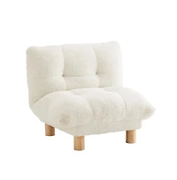 Buzz & Bloom Upholstered Cushioned Kids Chair with Tufted Seat and Back, Wood Legs