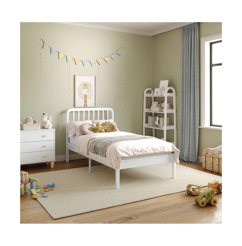 Platform Bed Frame with Wood Slat Headboard and Foundation