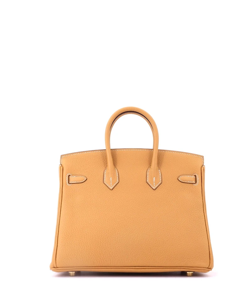Pre-Owned HERMES Birkin 25 Handbag Brown Togo with Gold Hardware