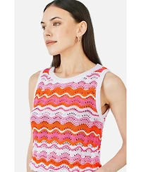 Yumi Women's Stripe Crochet Vest Top