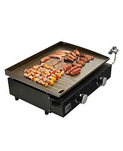 Cozito Countertop Gas Griddle, 22.4 in Manual Flat Top with Steel Plate and H-Shaped Burner