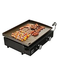 Cozito Countertop Gas Griddle, 22.4 in Manual Flat Top with Steel Plate and H-Shaped Burner