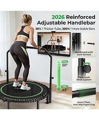 Bcan Mini Rebounder Trampoline with Handle, 450/550LBS Capacity, Bungee Fitness, Adjustable and Quiet