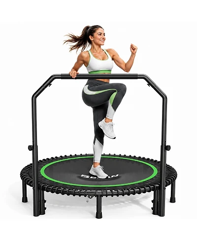 Bcan Mini Rebounder Trampoline with Handle, 450/550LBS Capacity, Bungee Fitness, Adjustable and Quiet