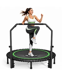 Bcan Mini Rebounder Trampoline with Handle, 450/550LBS Capacity, Bungee Fitness, Adjustable and Quiet