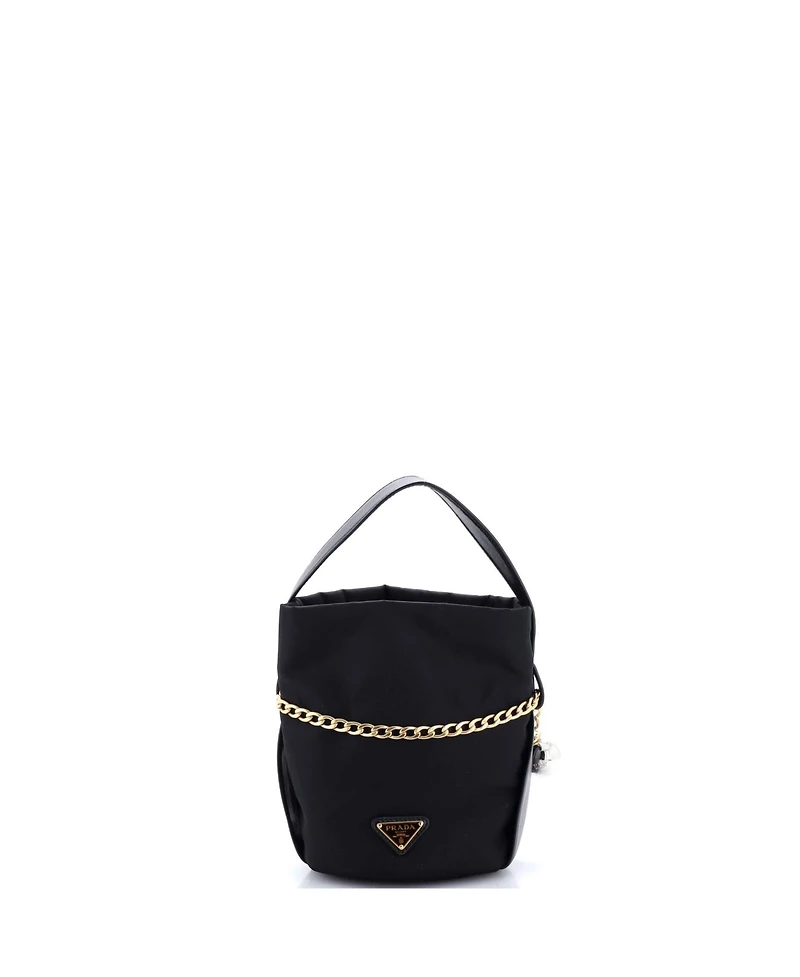 Pre-Owned Prada Mini Petit Sac Bucket Bag Re-Nylon and Nappa Leather