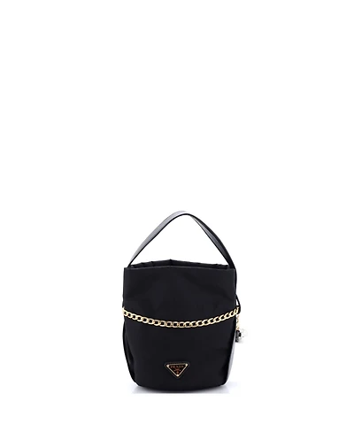 Pre-Owned Prada Mini Petit Sac Bucket Bag Re-Nylon and Nappa Leather