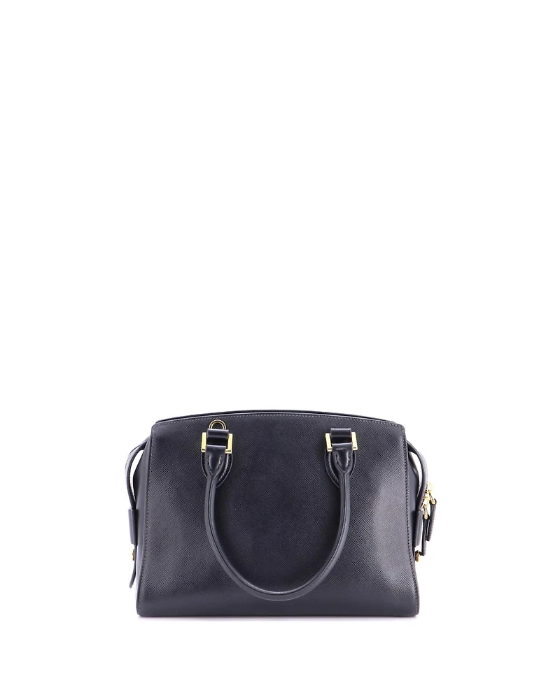 Pre-Owned Prada Small Convertible Zip Around Satchel City Calfskin and Saffiano Leather