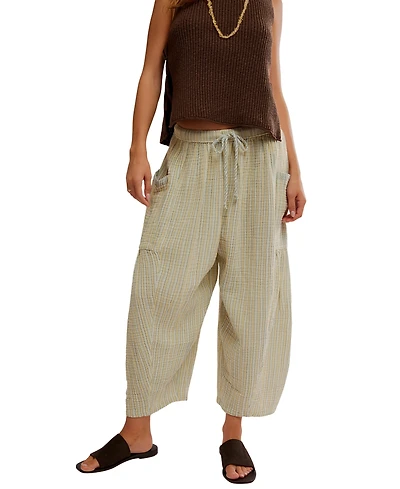 Free People Women's Quinn Mid-Rise Striped Pants