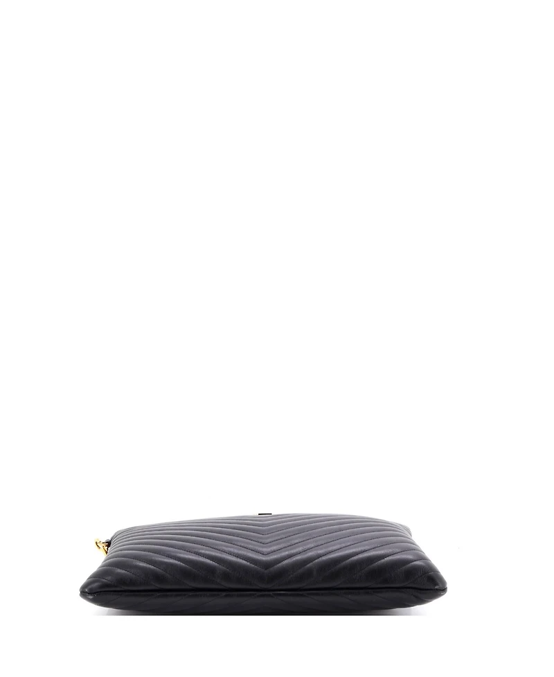 Pre-Owned Saint Laurent Large Puffy Zip Pouch Patent
