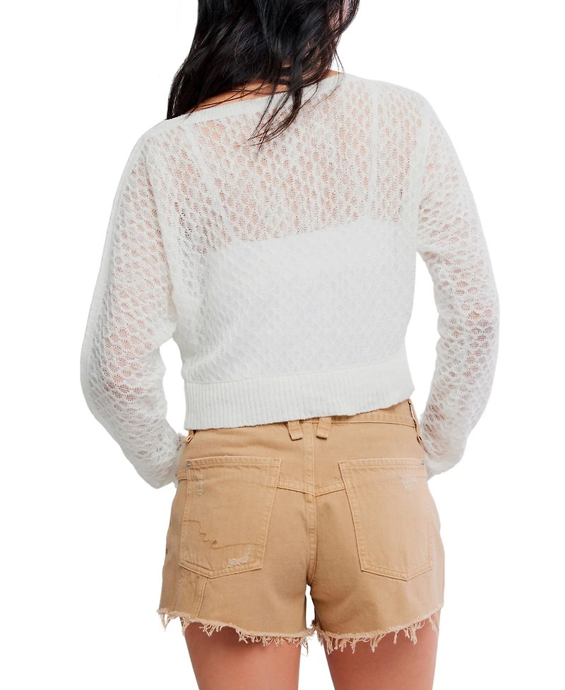 Free People Women's Maris Fine Gauge Scoop Neck Cardigan