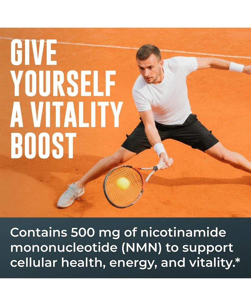 Left Coast Performance Nmn Supplement 500 Milligram Nicotinamide Mononucleotide Capsules for Cellular Energy and Healthy Aging, 60 Count