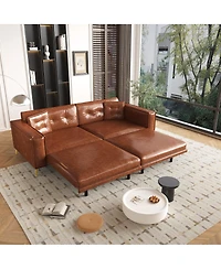 Streamdale Furniture King Size Pull Out Sofa Bed, Faux Leather Sleeper Couch
