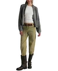 Free People Women's Mock Neck Zip-Front Cardigan Sweater
