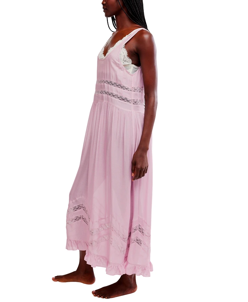 Free People Women's Scoop Neck Voile & Lace Midi Dress