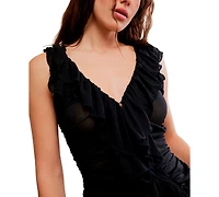Free People Women's Blythe V-Neck Ruffle Vest Top