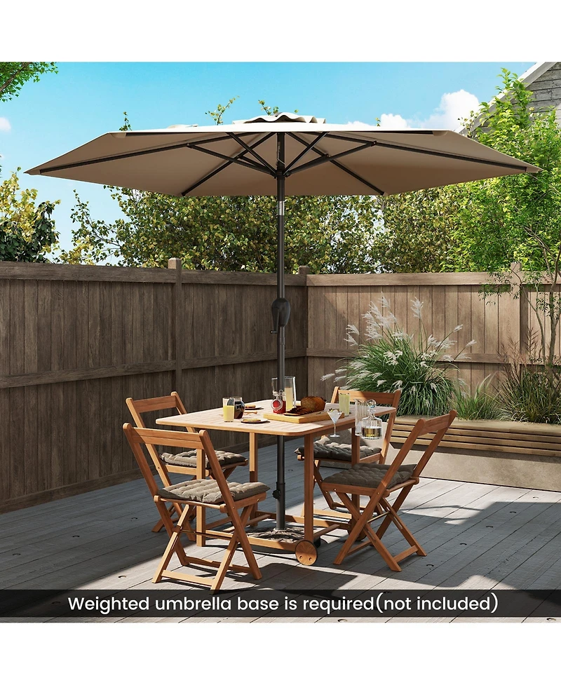 Gouun 7.5 feet Heavy Duty Patio Market Umbrella with Push Button Tilt