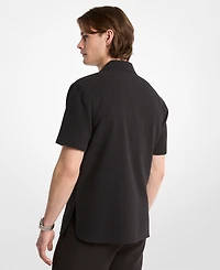 Michael Kors Men's Cotton Waffle Camp Collar Shirt