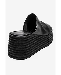 Forever & Always Shoes Women's Marc Leather Wedge Sandal