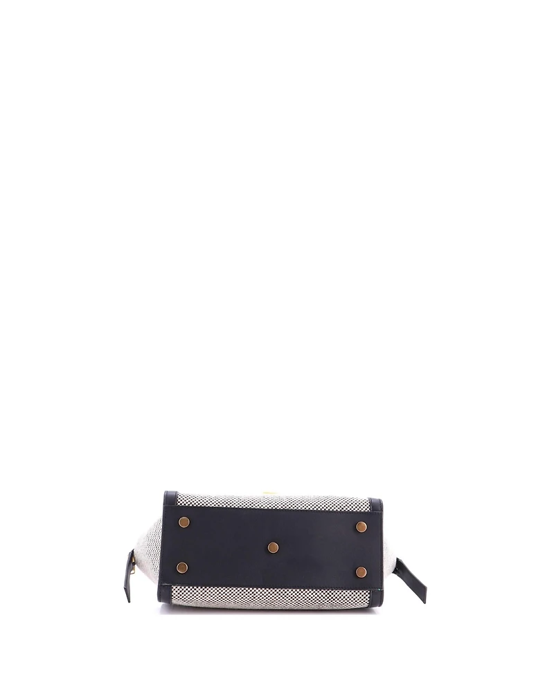 Pre-Owned Saint Laurent Baby Monogram Cabas Downtown Tweed and Leather