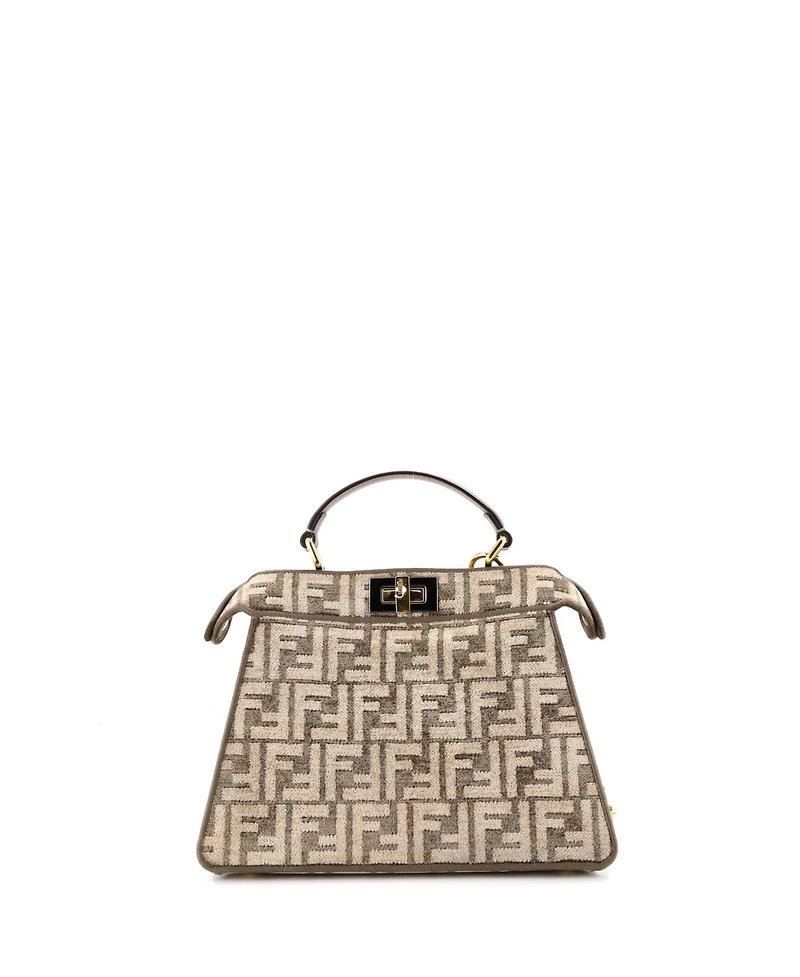 Pre-Owned Fendi Small Peekaboo ISeeU Bag Zucca Tapestry