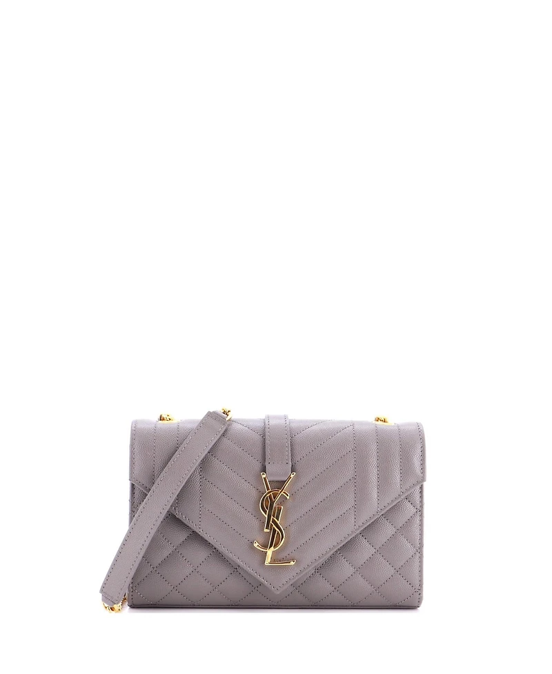Pre-Owned Saint Laurent Small Classic Monogram Envelope Satchel Mixed Matelasse Leather