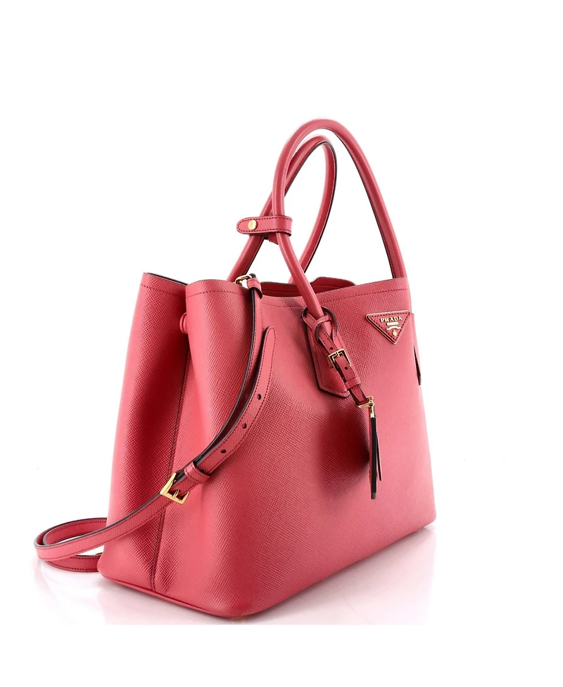 Pre-Owned Prada Large Cuir Double Tote Saffiano Leather