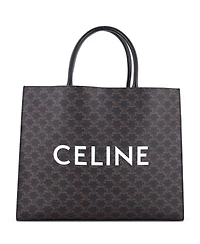 Pre-Owned Celine Horizontal Logo Cabas Tote Triomphe Coated Canvas